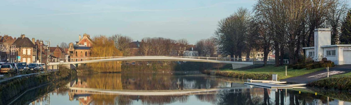 La passerelle de St Omer nommée pour l’Equerre d’Argent 2019, dans la Catégorie « Ouvrages d’Art ».